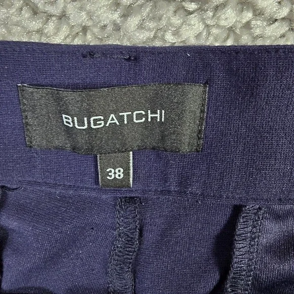 Bugatchi Chino Pants Men's 38 Navy Blue Stretch Rayon‎ Blend Flat Front Trousers - Picture 4 of 13